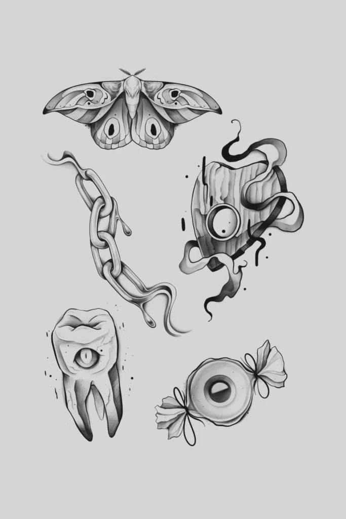 helovyniški tatuiruotės dizainai