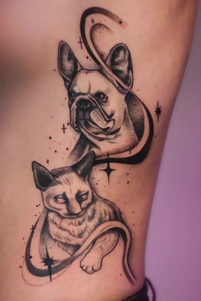 Šuns ir katės tatuiruotė