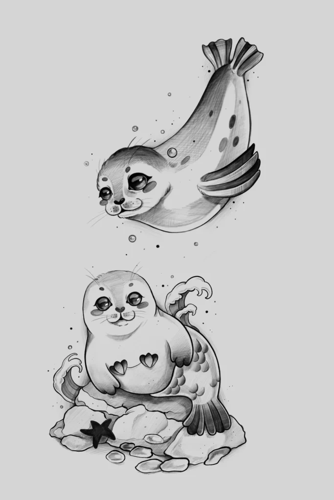 Mieli ruoniukų tatuiruotės dizainai, tatuiruotės Kaune, tatuiruotės idėjos