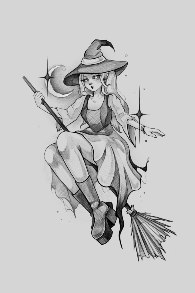 Raganaitės tatuiruotės dizainas, tatuiruotės Kaune, tatuiruotės idėjos